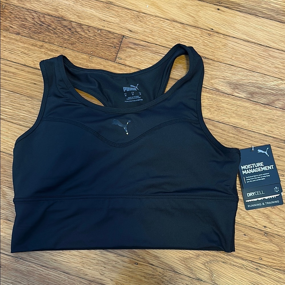 PUMA Women's Long Line Black Sports Bra